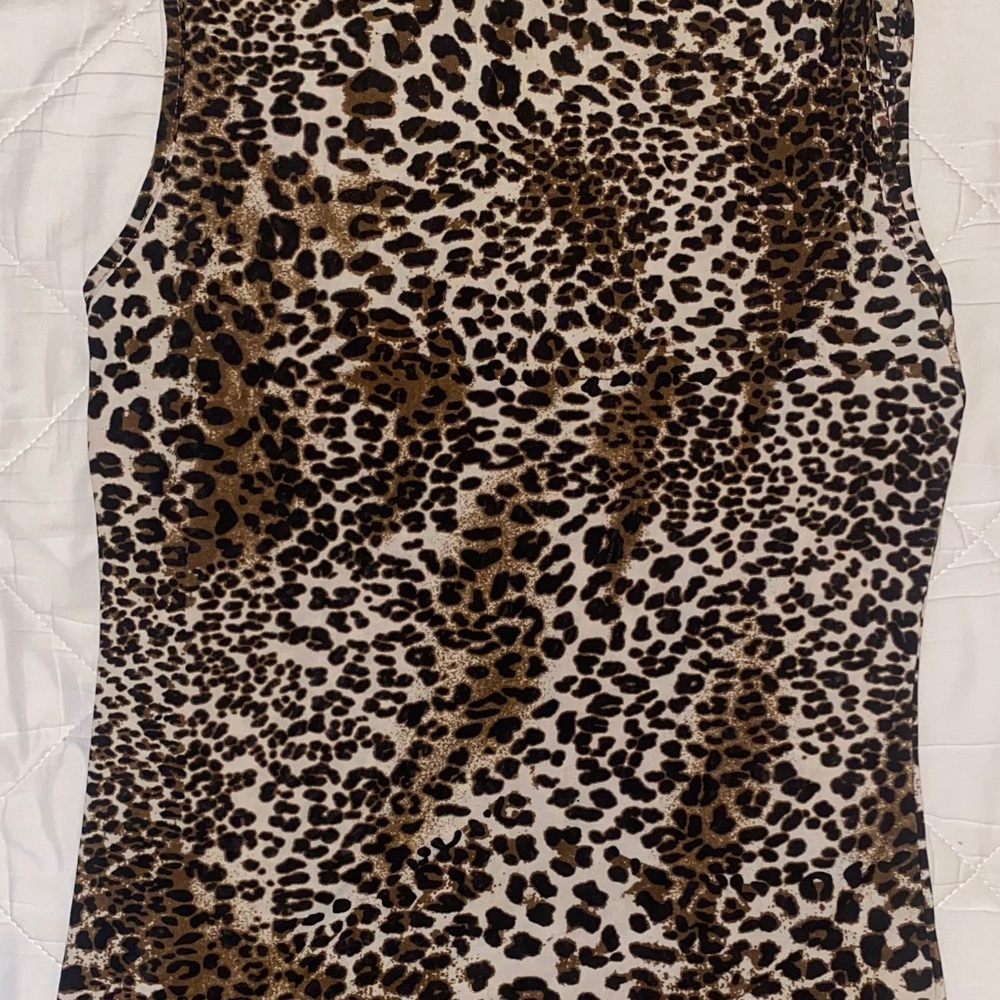 Leopard Print Sleeveless Blouse